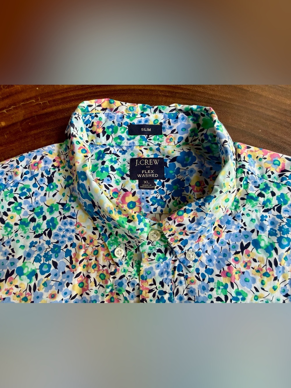 J. Crew Slim Floral Button-Down Shirt Flex Men’s XL